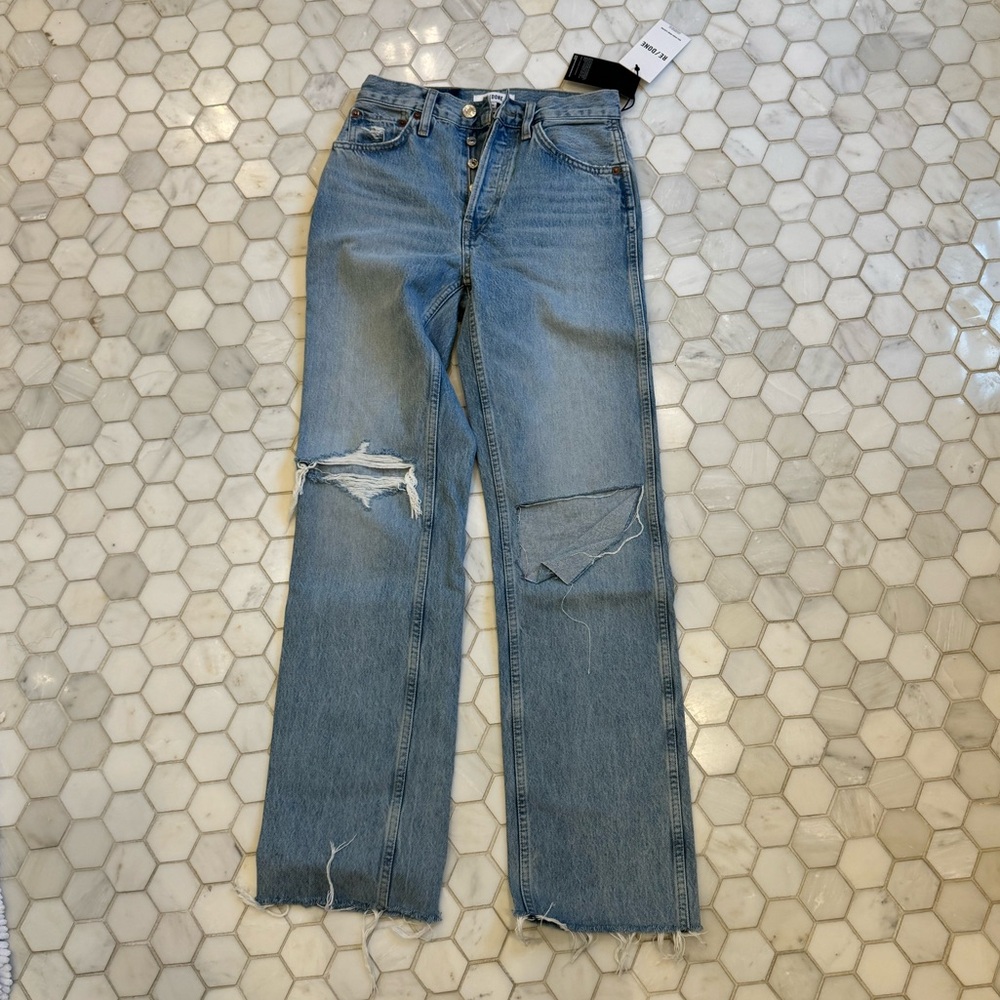 RE/DONE 90s High Rise Rigid Loose Jeans size 24 - Picture 2 of 7